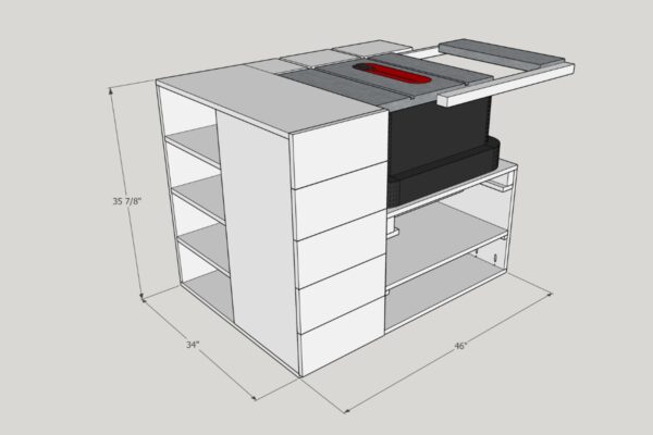table saw stand plans with dimensions
