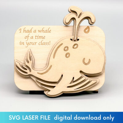 whale gift card holder front view