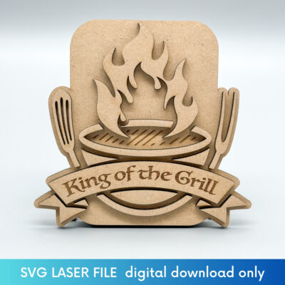 King of the Grill gift card holder front view
