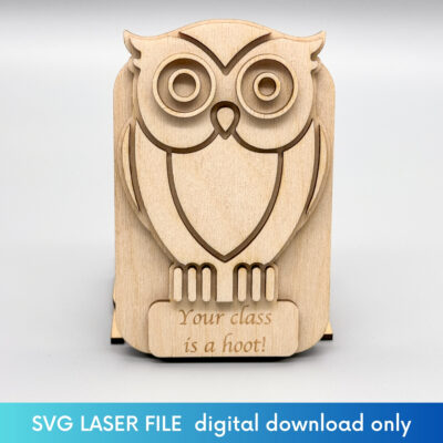 owl gift card holder front view