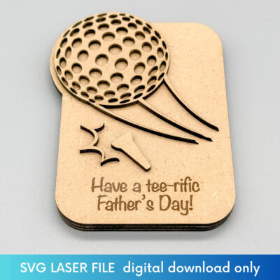 golf themed gift card holder overhead view