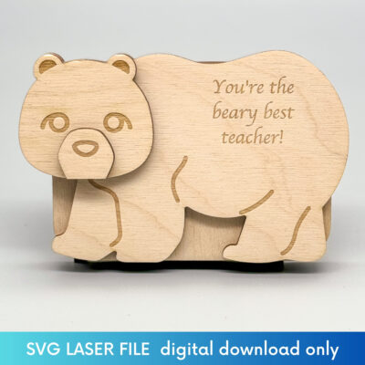 bear themed gift card holder front view