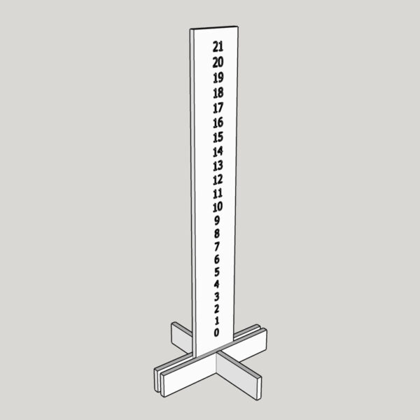 3D model of DIY cornhole scoreboard from plans